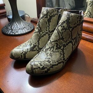 Size 8 animal print bootie w/low heel - worn once